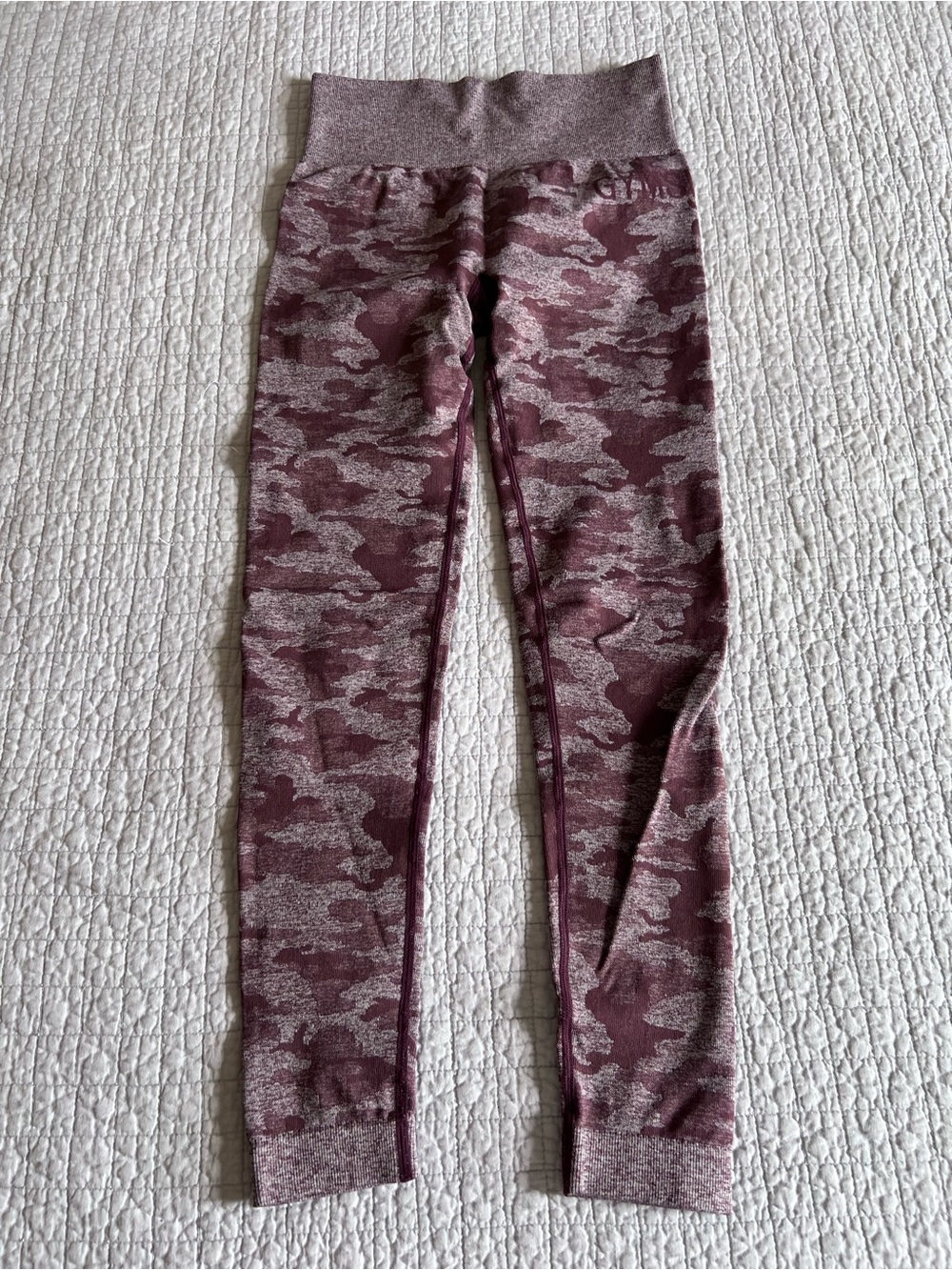 Gymshark Maroon Camo High-Waist Leggings